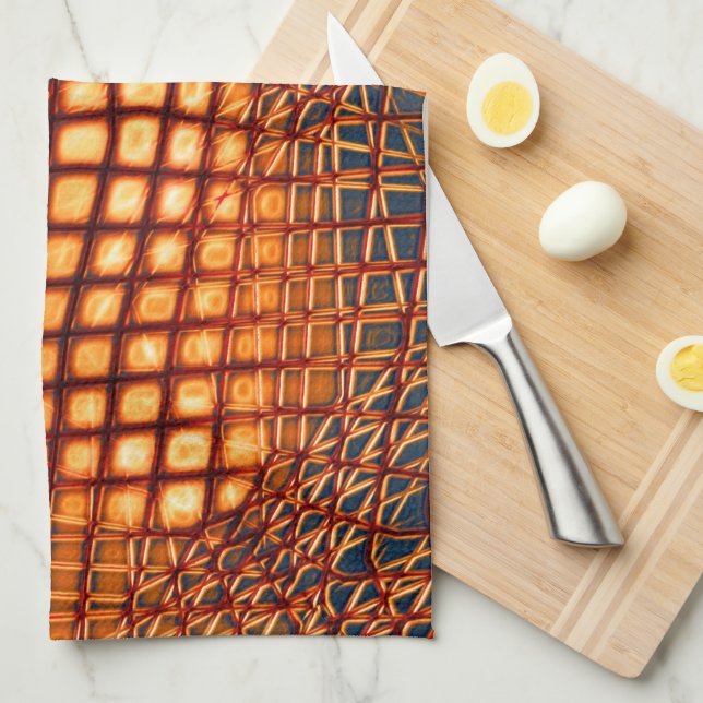 OrangeBrown-design som ser ut som jute-nettangens Kökshandduk (Vikt i Fjärdedel)