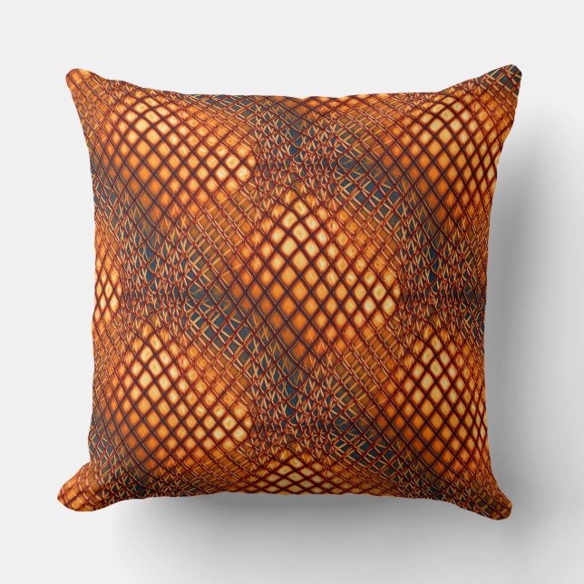 OrangeBrown-design som ser ut som jute-nettangens Kudde (Framsida)