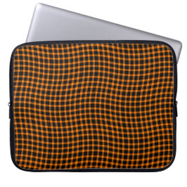 Orangebrun rutig schackrutig sömlös mönster laptop fodral