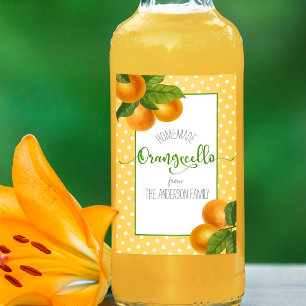 Orangecello vattencolor oranges anpassningsbar-skr vinetikett