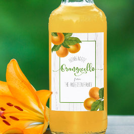 Orangecello vattenfärgsskript för anpassningsbar a vinetikett