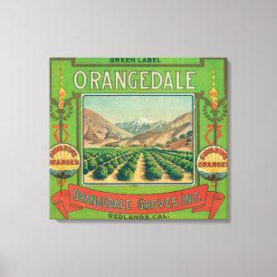 Orangedale Orange LabelRedlands, CA Canvastryck