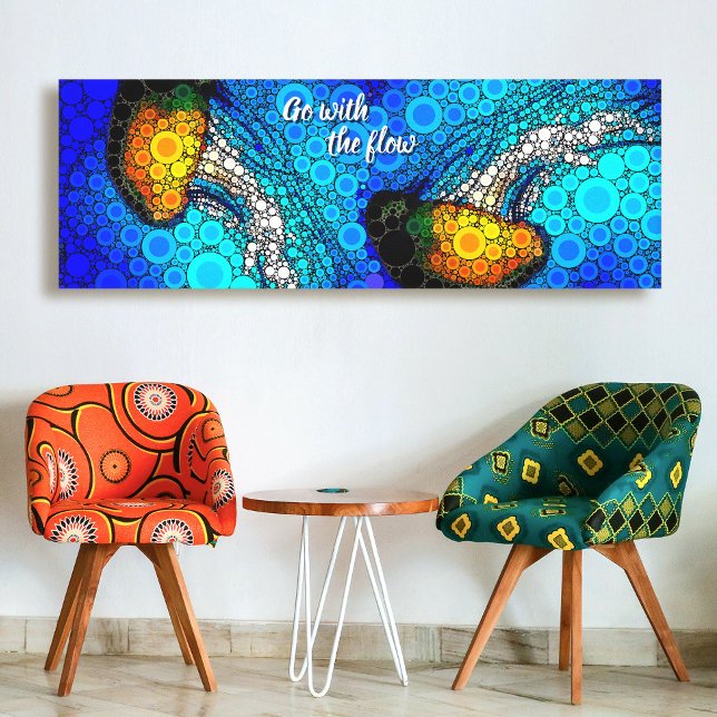 Orangefärgad manet Ocean Flödar Med Strömmen Färgr Canvastryck (Skapare uppladdad)