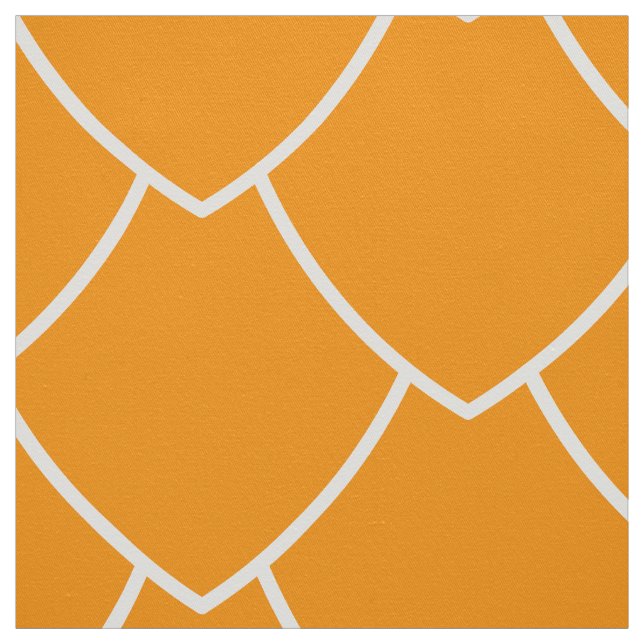🧡 Orangefärgad Scallop-tyg tryckt Tyg (Provkarta)