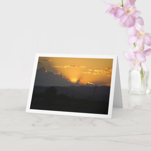 Orangefärgad solnedgång i Valencia Spanien Kort (Orkide)