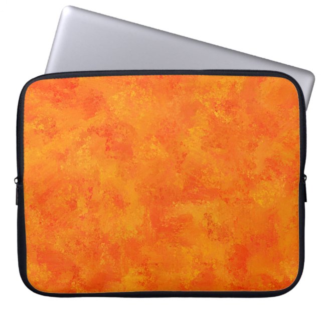 Orangefärgat abstrakt mönster  laptop fodral (Framsidan)