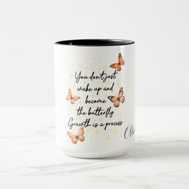 Orangefjärilsdesign  mugg (Center)