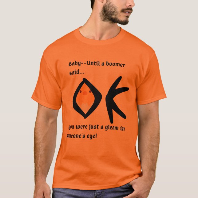 Orange'Gleam i Öga' Bomeranged T Shirt (Framsida)
