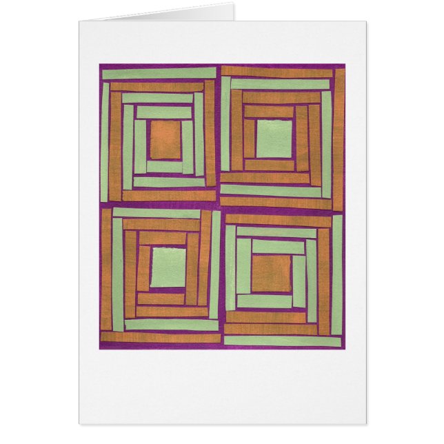 Orangegrönt kvadrerar design OBS kort (Framsidan)