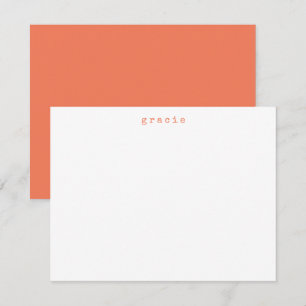 Orangen Anpassat namn för minimalistisk retro-skri Anteckningskort