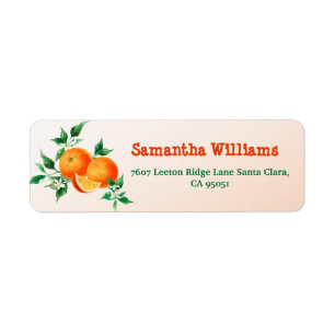 Orangen Baby Shower för Citrus Little Cutie Blomma Returadress Etikett