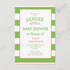Orangen Baby Shower för gender Visa stripe-Grönt Inbjudningar