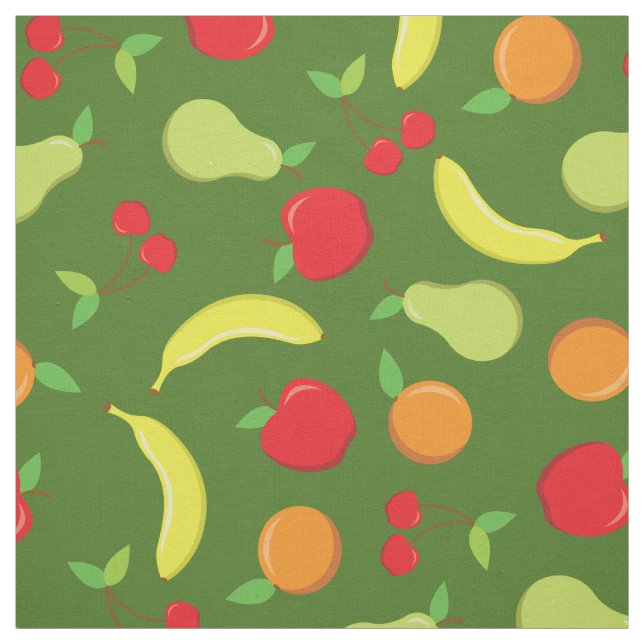 Orangen Banana Pear Cherry för sötsaksfrukt, köksä Tyg (Provkarta)