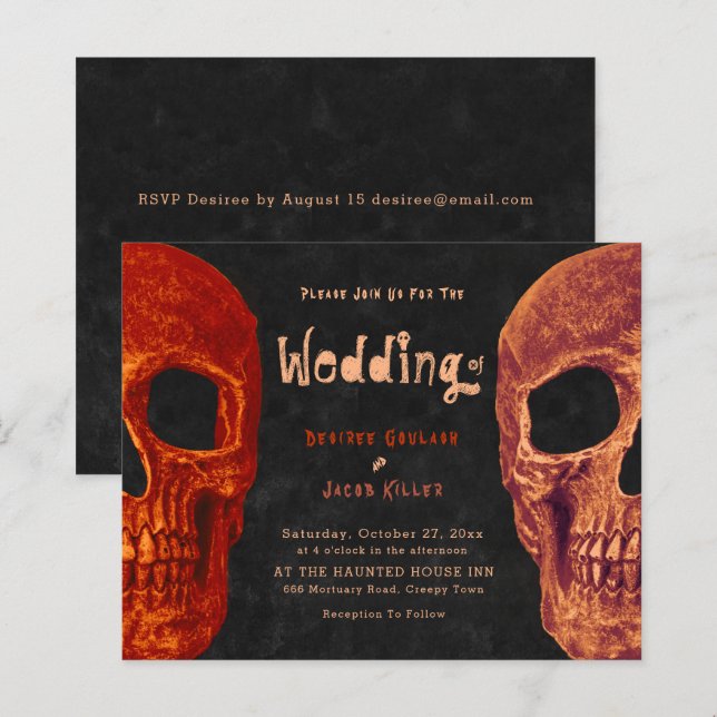 Orangen Black Halloween Budget för Gotham Skull (Fram/baksida)