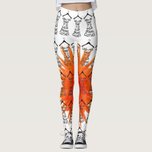 Orangen Blomens Yoga Stretch Leggings Flower