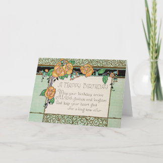 Orangen blommar art déco som rimmar kort