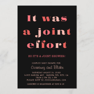 Orangen Bold Joint Effort Baby Shower-inbjudan Inbjudningar