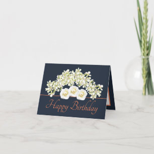 Orangen Bouquet Orchids Ro Grattis på födelsedagen Kort