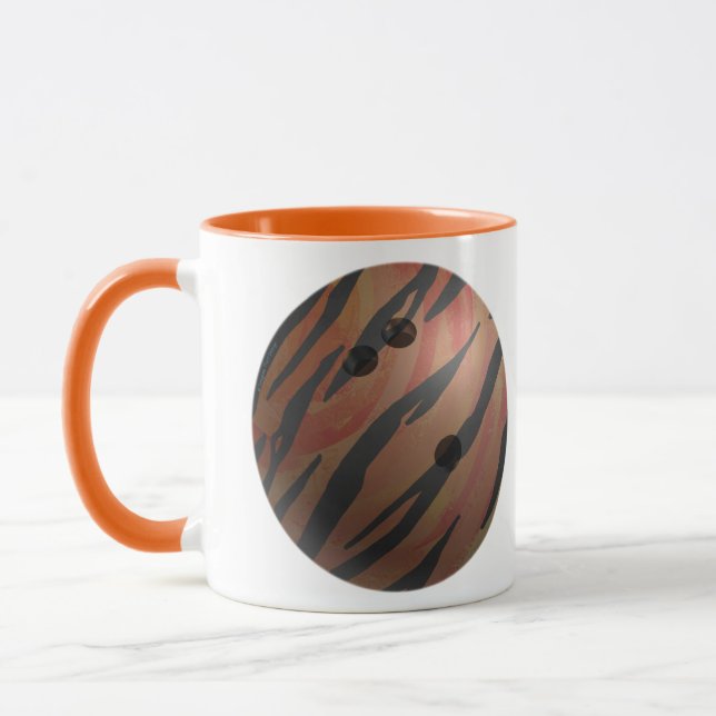 Orangen Bowling Ball Tiger Mugg (Vänster)