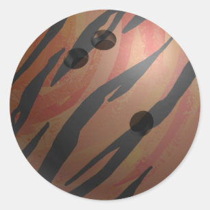 Orangen Bowling Ball Tiger Runt Klistermärke