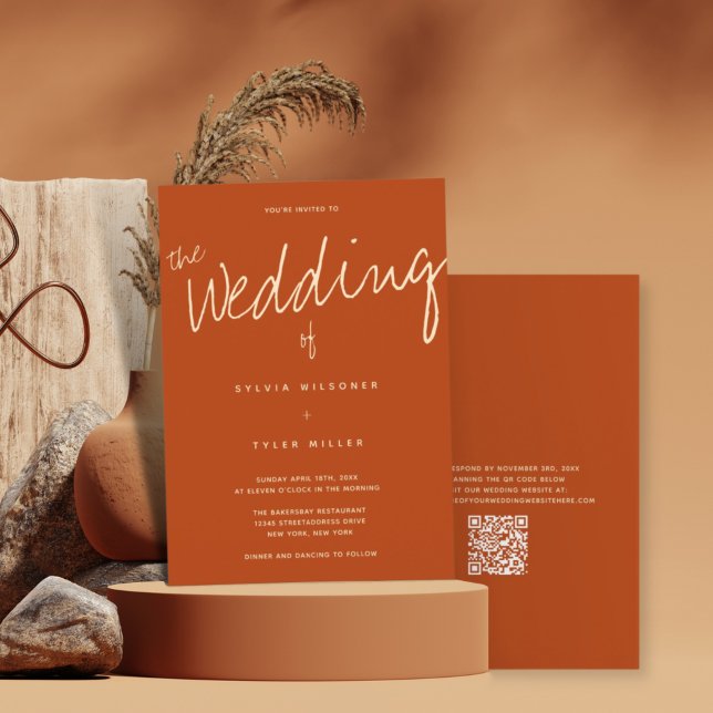 Orangen Bränn QR-Avslappnad - kodtyp Inbjudningar (Skapare uppladdad)