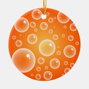 Orangen bubblar julgransprydnad keramik