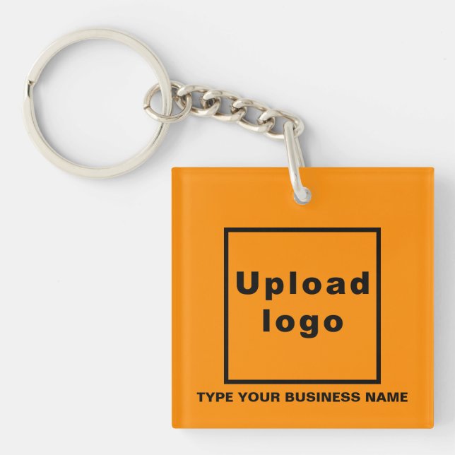 Orangen Business Namn och Logotyp Square Acrylic (Framsidan)