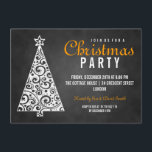 Orangen Chalkboard Swirly Julgran Black Inbjudningar<br><div class="desc">Viss inbjudan till julfest Chalkboard Julgran Orange. Impress dina vänner med den här roligtens inbjudan. Fullständigt anpassade!</div>