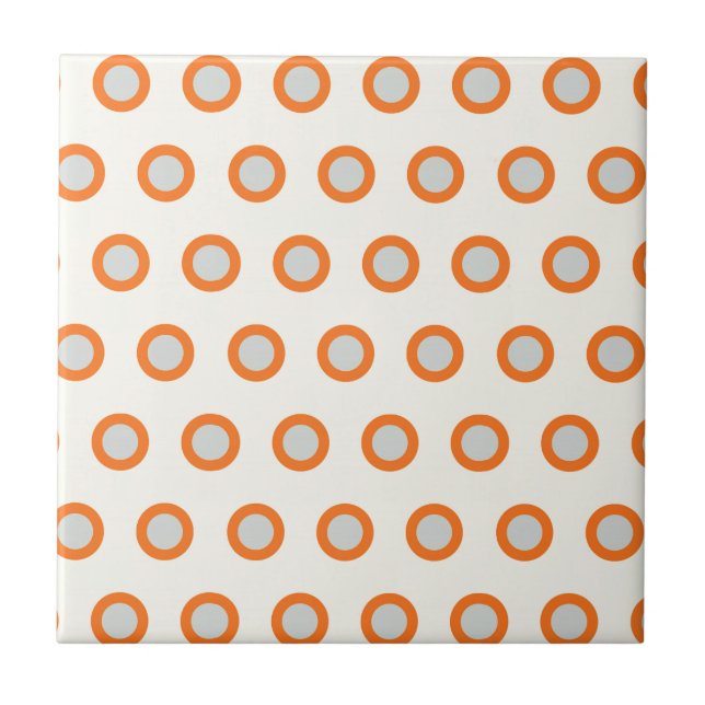 Orangen cirklar pricker Retro design Kakelplatta (Framsidan)
