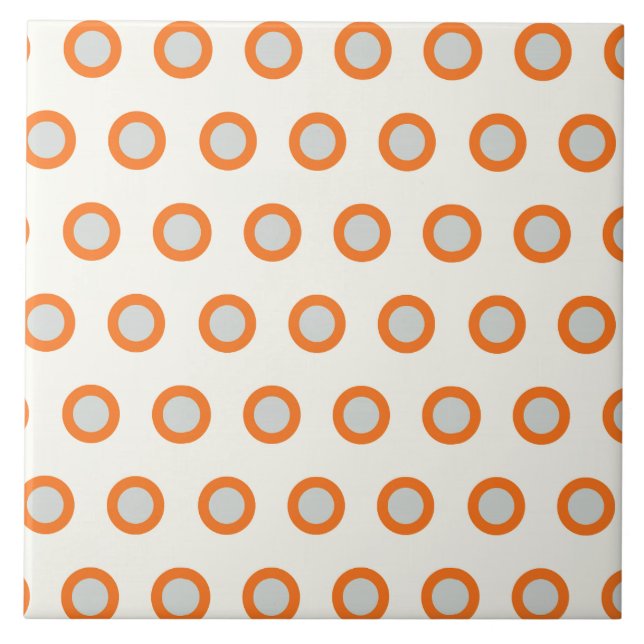Orangen cirklar pricker Retro design Kakelplatta (Framsidan)