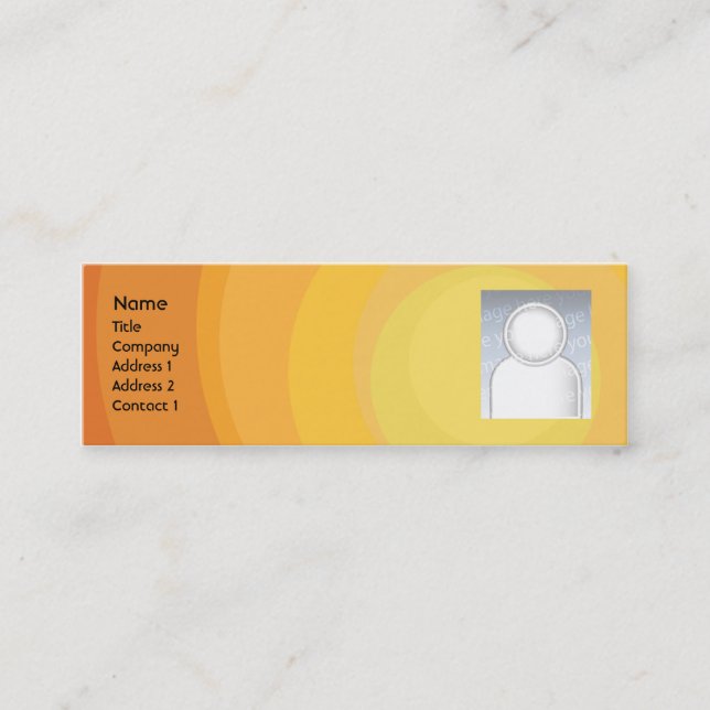 Orangen cirklar skuggar - smala mini visitkort (Framsida)