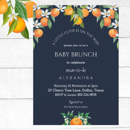 Orangen Citrus Baby Brunch Inbjudningar