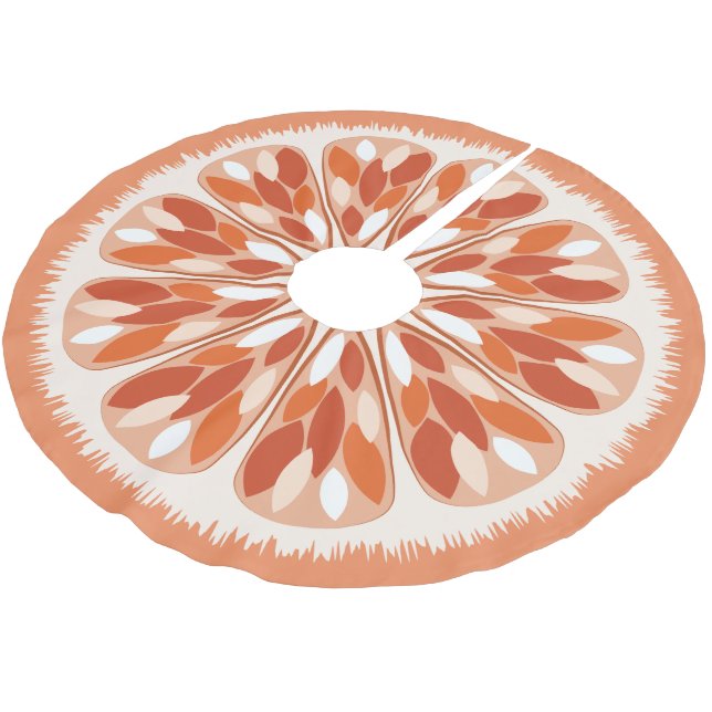 Orangen Citrus Slices Julgransmatta Borstad Polyester (Vinklad)