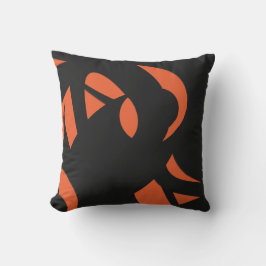 Orangen contemporary Art/Svart Utomhuskudde