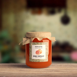 Orangen Cottage Marmalade Product Label-etikett Fyrkantigt Klistermärke