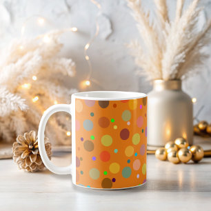 Orangen Cute Colorful Dots Kaffemugg