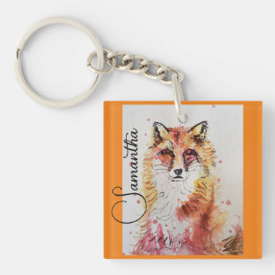 Orangen Cute Red Fox Watercolor Painting Mugg