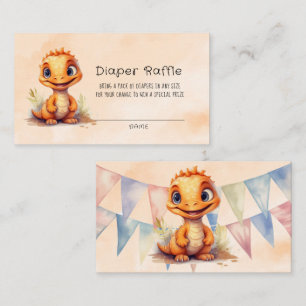 Orangen Dinosaur Flagga Boy Shower Visitkort