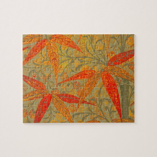 Orangen Earthy Bamboo Art Print Pussel (Horisontell)