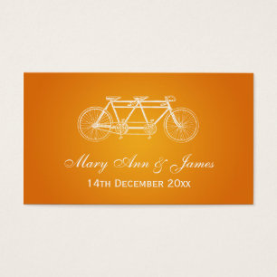 Orangen elegant bröllop Favor Tandem Bike Visitkort