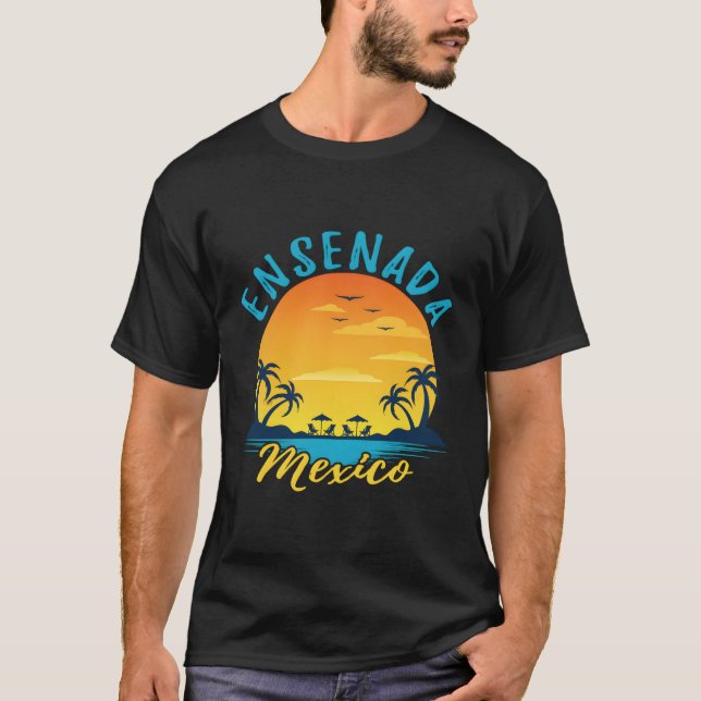Orangen Ensenada Mexiko Handflatan Träd T Shirt (Framsida)
