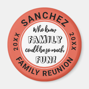 Orangen Family Reunion Roligt Pic Färg Circle Magn Magnet
