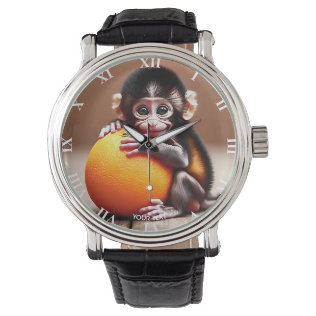 Orangen Fantasy Cute Monkey Baby Armbandsur (Framsida)