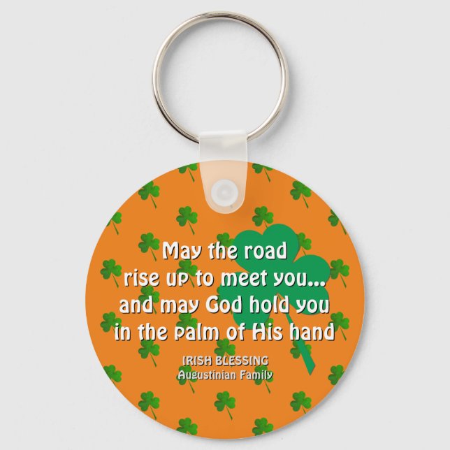 Orangen FÅR DEN STIGA UPP St patricks day FÖR VÄGE Nyckelring (Framsida)