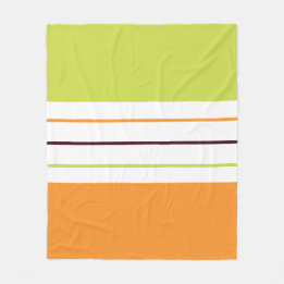 Orangen Färgad höstfällning, Grönt, kantad Mönster Fleecefilt