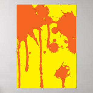 Orangen Färgplatta Poster