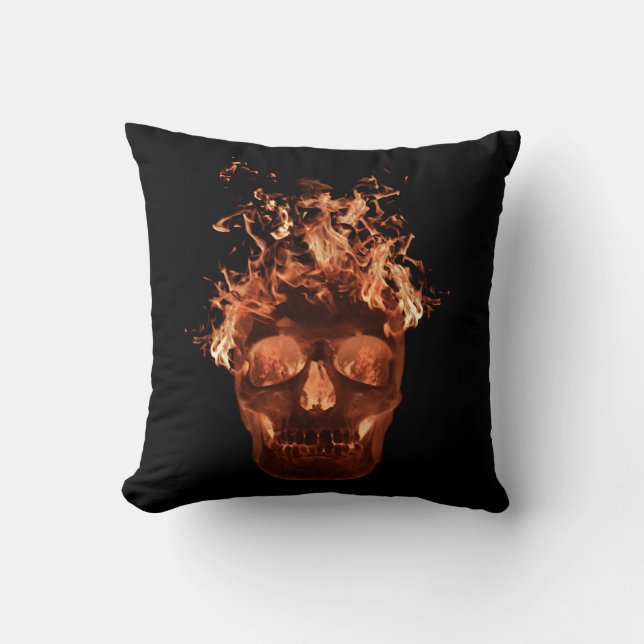 Orangen Flamar Skulls Reversible Pillow Kudde (Framsida)