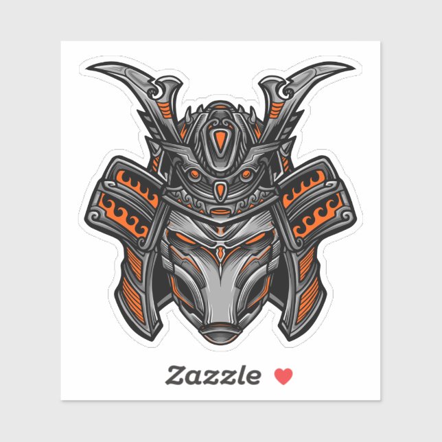 Orangen för Alien Samurai Mask Klistermärken (Ark)