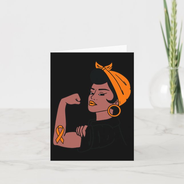 Orangen för att öka medvetenheten om leukemi Ribbo Kort (Framsida)