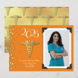 Orangen för avisering om doktor i Studenten Inbjudningar